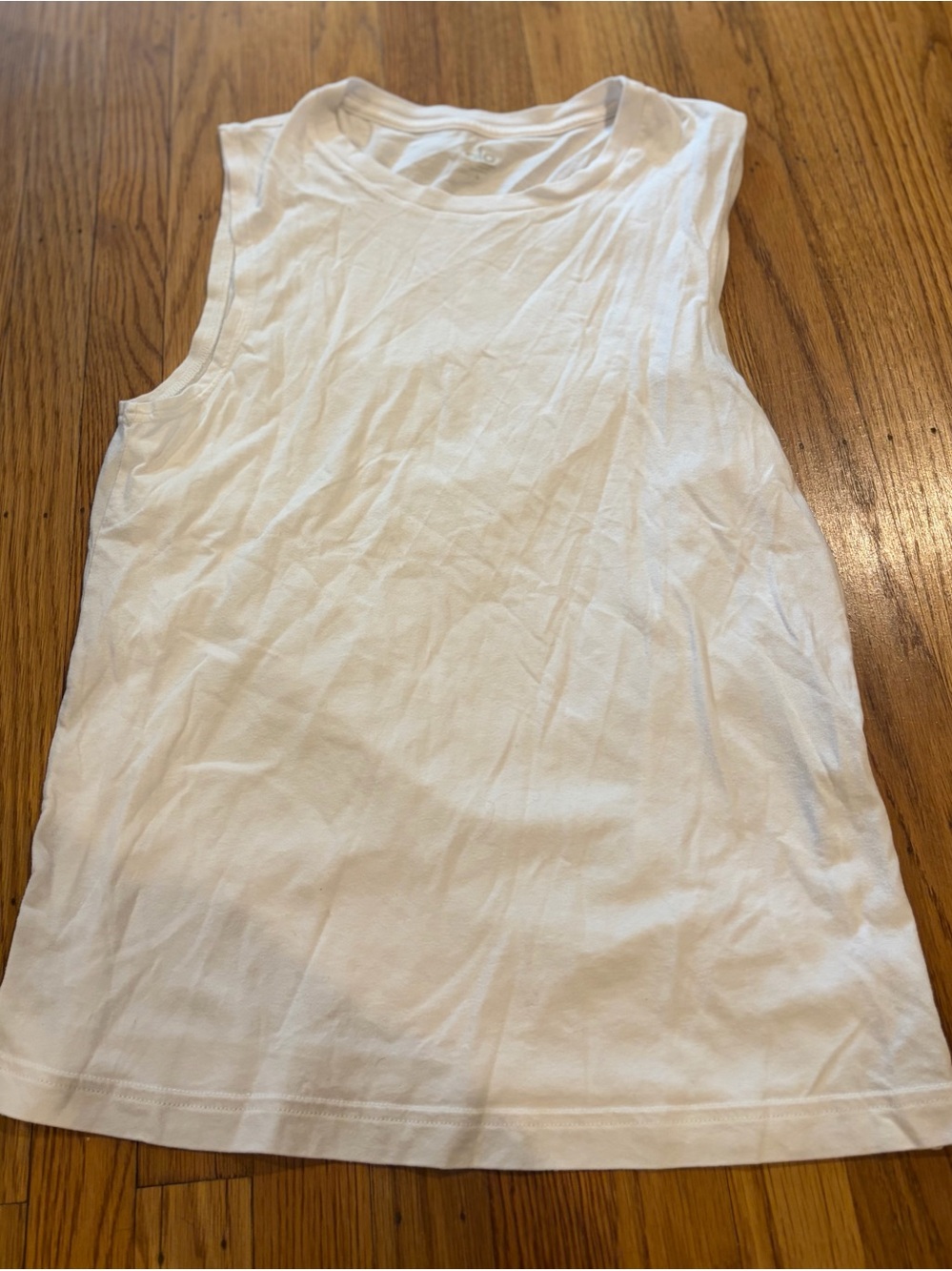 Alo Yoga White Muscle Tank Top Mens Small Cotton Blend Athletic Gym Shirt